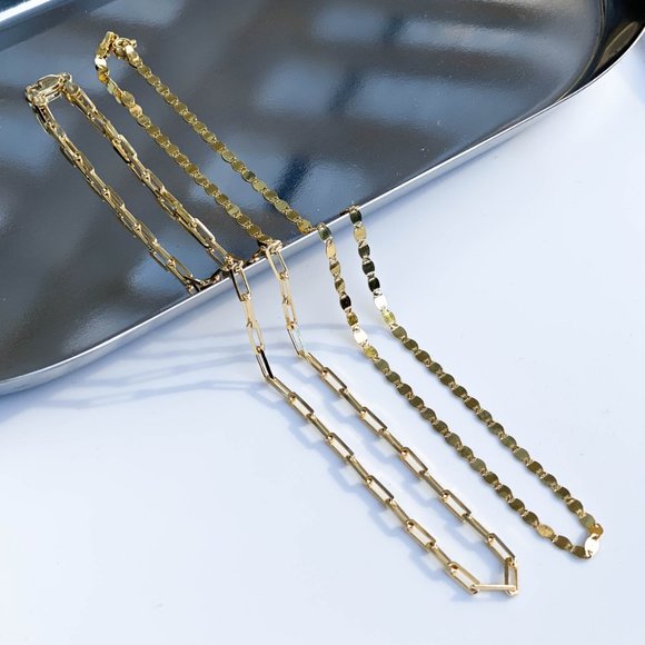 18K Gold Plated Link Necklace (16" or 18") - Picture 8 of 13